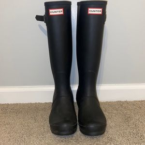 Hunter Rain boots Tall black matte - size 7 / EU 38